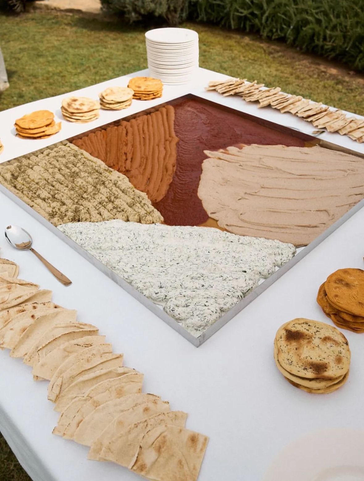 Interactive culinary station at an event